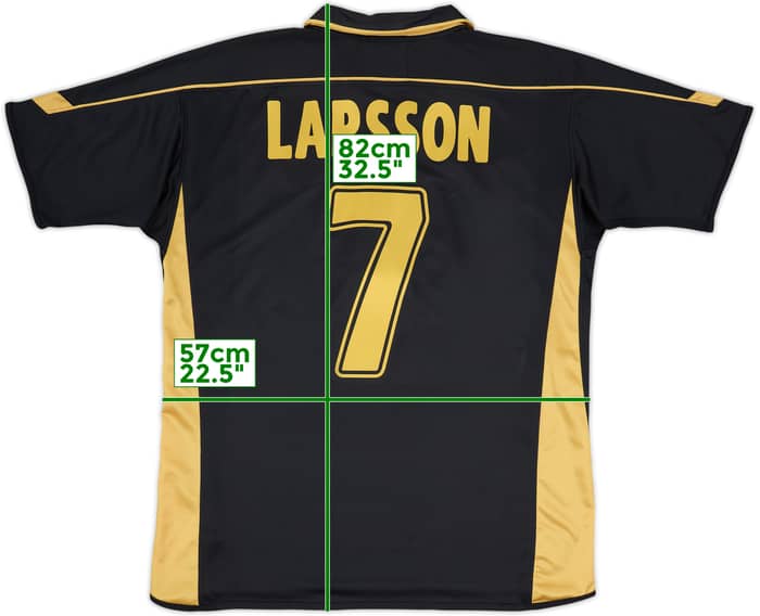 2003-04 Celtic Away Shirt Larsson #7 - 8/10 - (L)