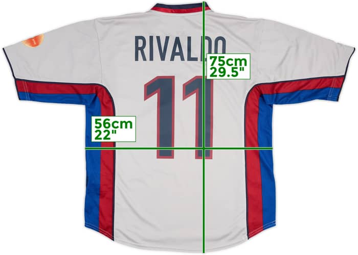 1999-01 Barcelona Away Shirt Rivaldo #11 - 8/10 - (L)