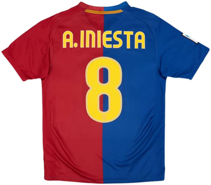 2008-09 Barcelona Home Shirt A.Iniesta #8 - 5/10 - (XL.Boys)