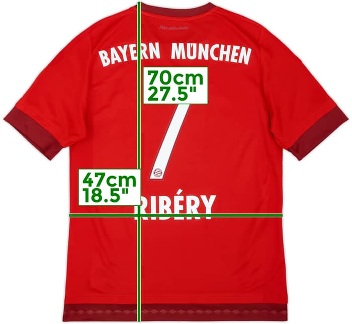 2015-16 Bayern Munich Home Shirt Ribery #7 - 8/10 - (XL.Boys)