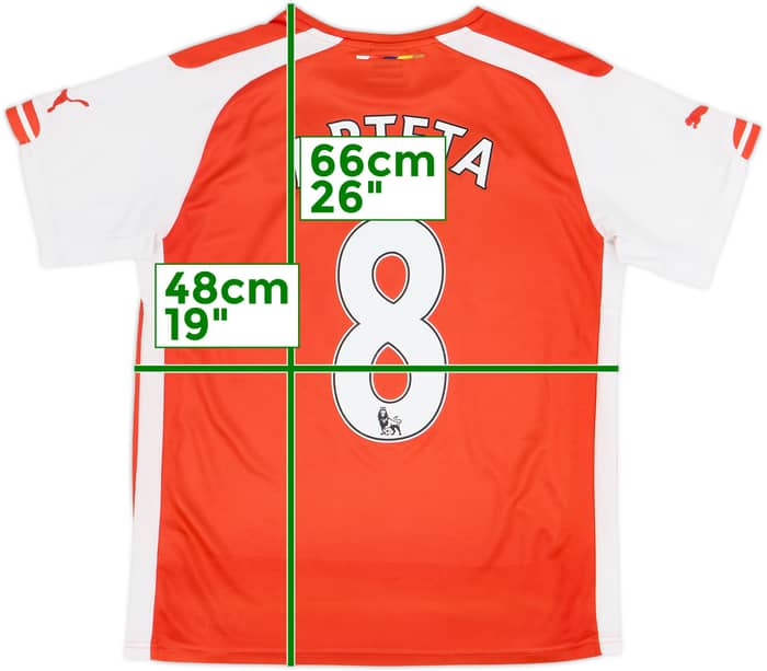 2014-15 Arsenal Home Shirt Arteta #8 - 8/10 - (15-16 Years)