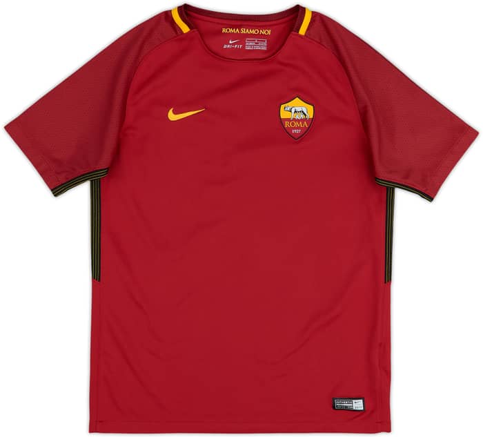 2017-18 Roma Home Shirt - 9/10 - (L.Boys)