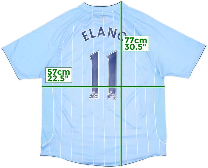 2007-08 Manchester City Home Shirt Elano #11 - 6/10 - (L)