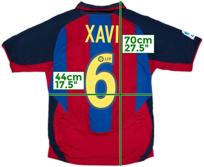 2003-04 Barcelona Home Shirt Xavi #6 - 9/10 - (S)