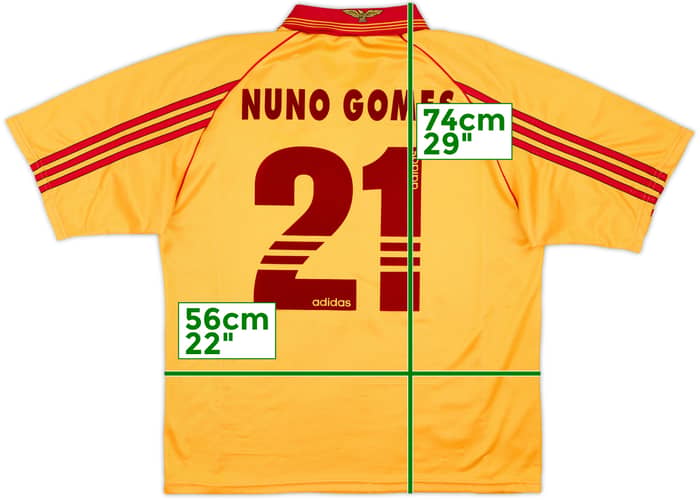 1998-99 Benfica Away Shirt Nuno Gomes #21 - 6/10 - (L)