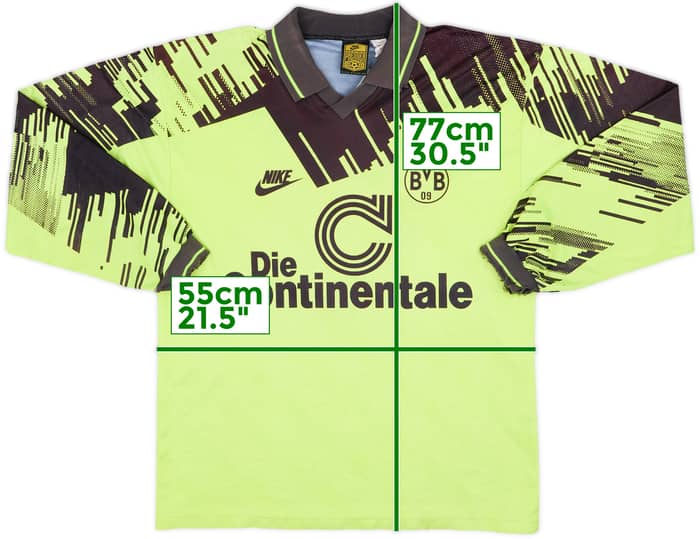 1993-94 Borussia Dortmund Home L/S Shirt - 4/10 - (L)