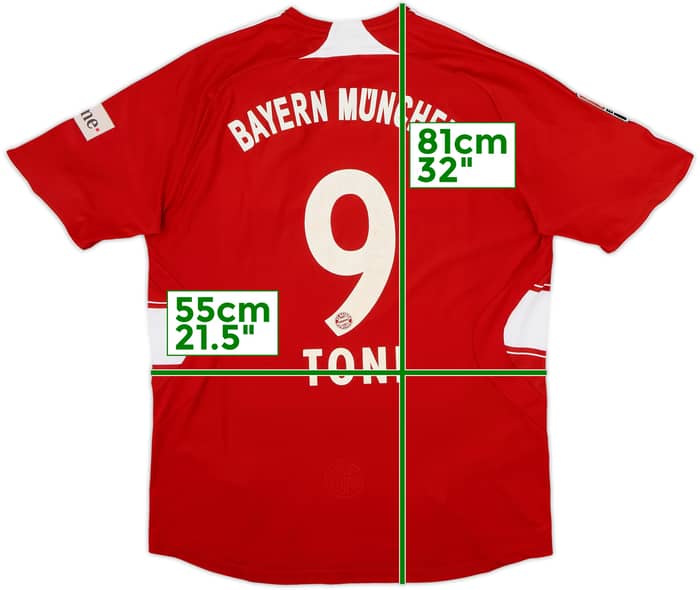 2007-08 Bayern Munich Home Shirt Toni #9 - 6/10 - (L)