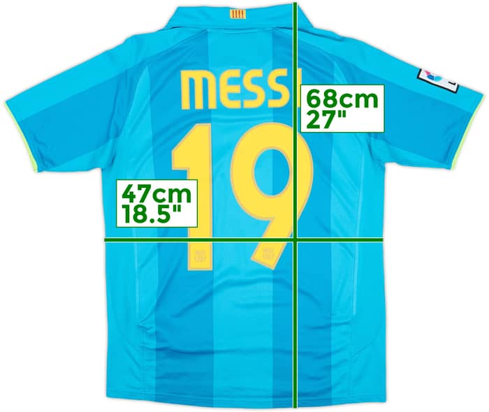 2007-09 Barcelona Away Shirt Messi #19 - 7/10 - (14-15 Years)