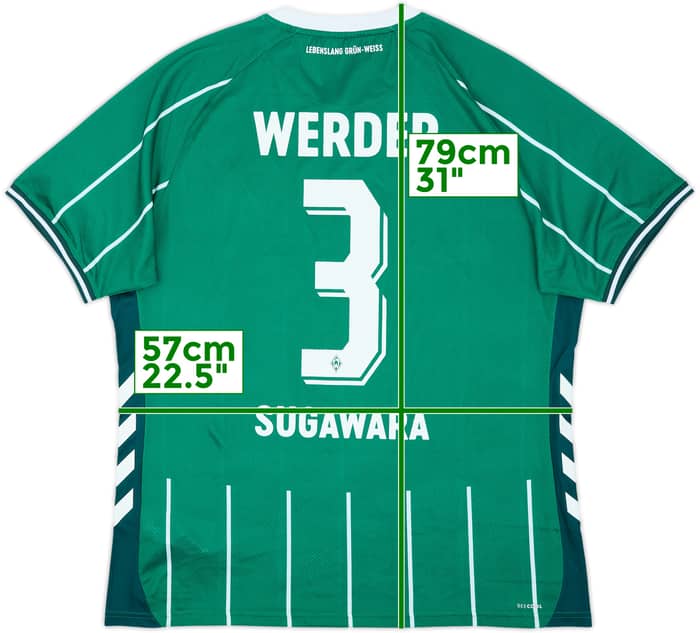 2025-26 Werder Bremen Home Shirt Sugawara #3 - 8/10 - (XXL)