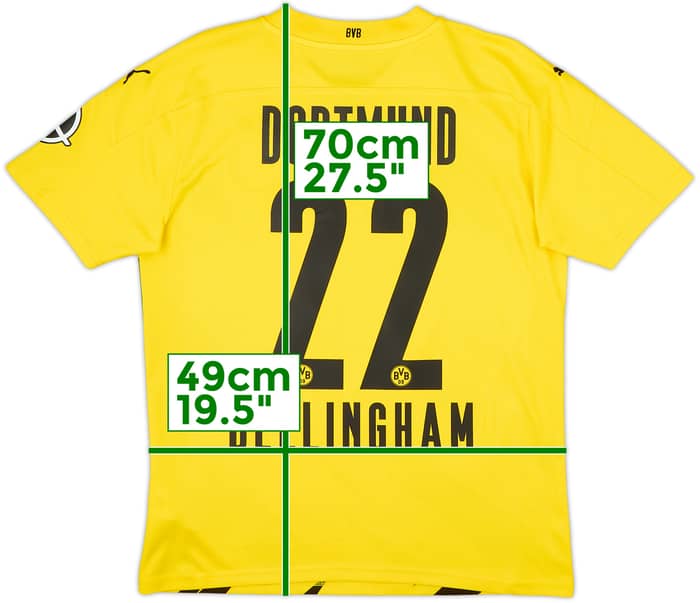 2020-21 Borussia Dortmund Home Shirt Bellingham #22 - 8/10 - (M)