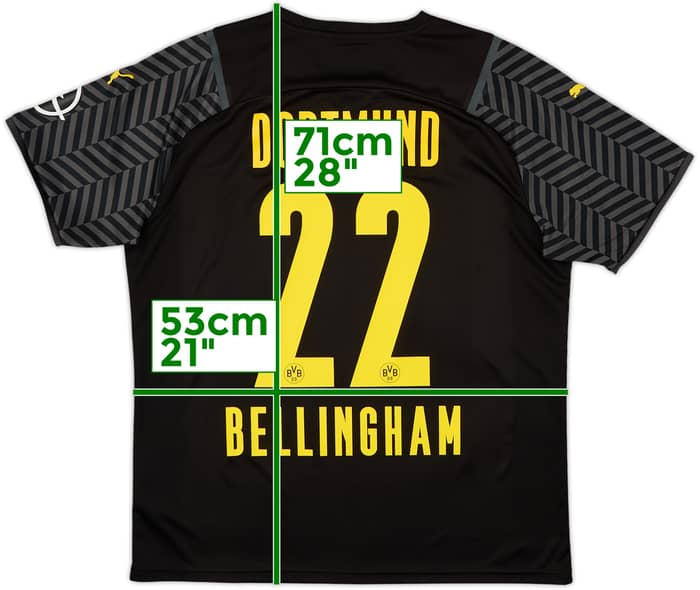 2021-22 Borussia Dortmund Away Shirt Bellingham #22 - 8/10 - (L)