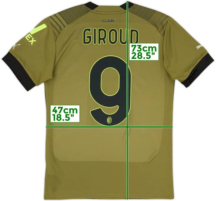 2022-23 AC Milan Third Shirt Giroud #9 - 10/10 - (S)