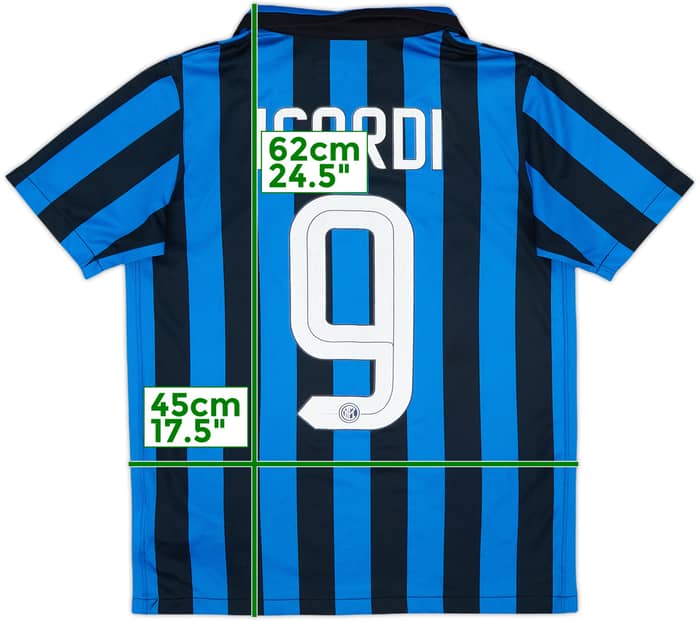 2015-16 Inter Milan Home Shirt Icardi #9 - 6/10 - (L.Boys)