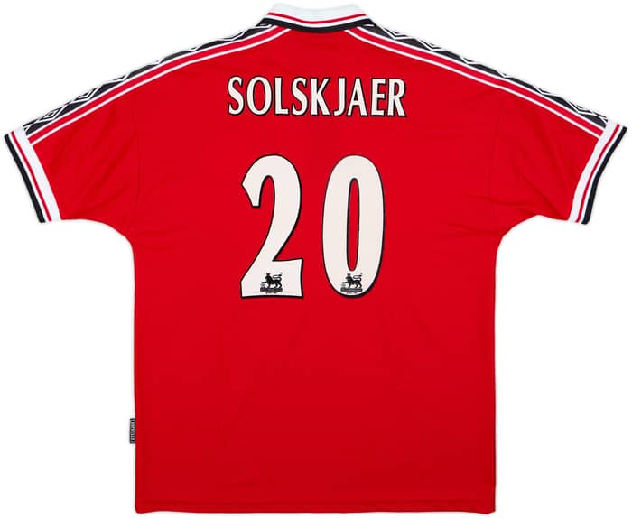 1998-00 Manchester United Home Shirt Solskjaer #20 - 8/10 - (L)