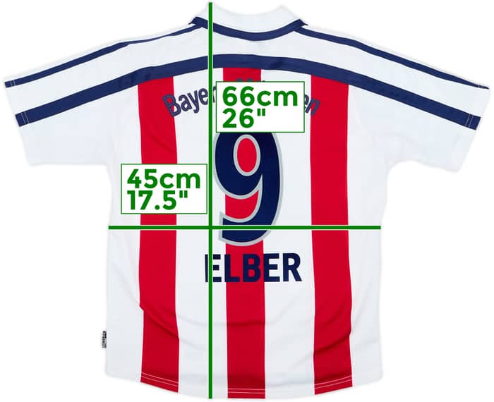 2000-01 Bayern Munich Away Shirt Elber #9 - 6/10 - (L.Boys)