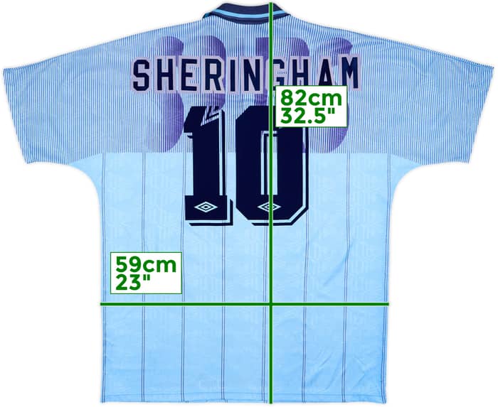 1991-94 Tottenham Third Shirt Sheringham #10 - 7/10 - (XL)