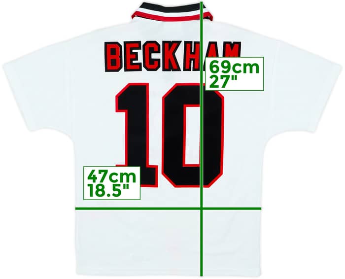 1996-97 Manchester United Away Shirt Beckham #10 - 8/10 - (Y)