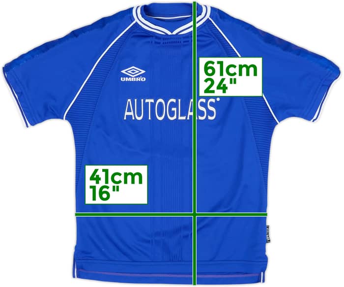1999-01 Chelsea Signed Home Shirt - 8/10 - (15-16 Years)