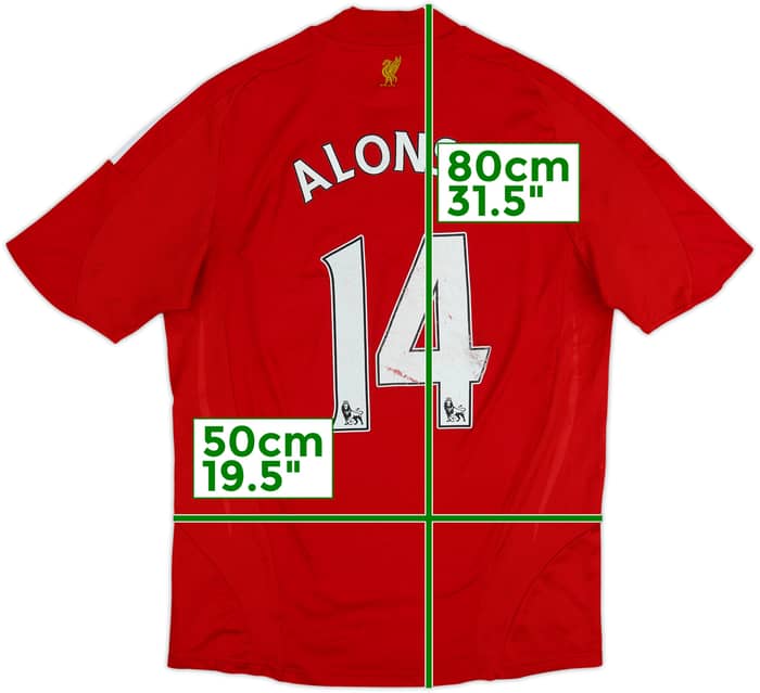 2008-10 Liverpool Camiseta Local Alonso #14 - 5/10 - (M)