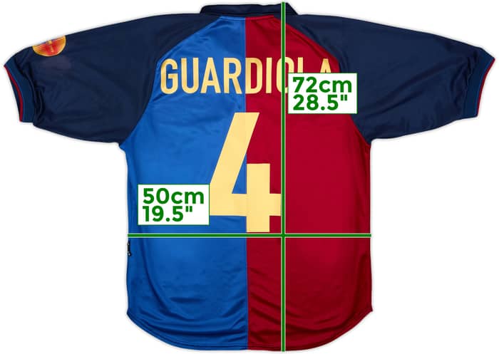 1999-00 Barcelona Centenary Home Shirt Guardiola #4 - 8/10 - (M)