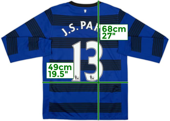 Camiseta de visitante de manga larga del Manchester United 2011-13 J.S.Park #13 - 8/10 - (13-15 Años)