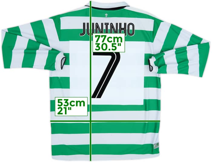 2004-05 Celtic Home L/S Shirt Juninho #7 - 5/10 - (L)