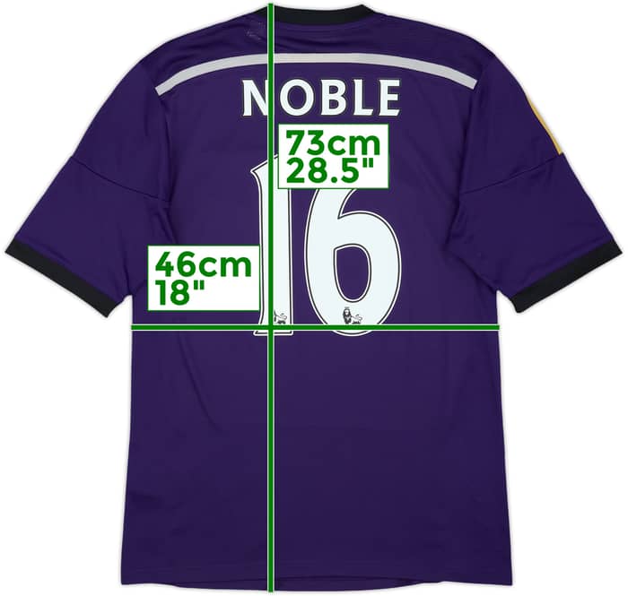 Camiseta de la tercera equipación del West Ham 2014-15 Noble #16 - 8/10 - (S)