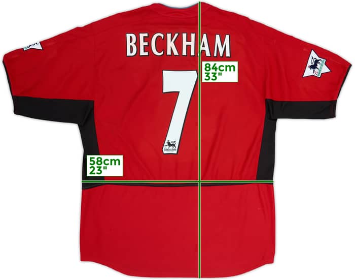2002-04 Manchester United Home Shirt Beckham #7 - 4/10 - (XL)