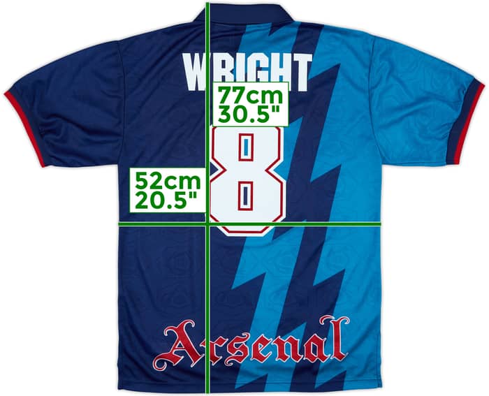 1995-96 Arsenal Away Shirt Wright #8 - 8/10 - (L)
