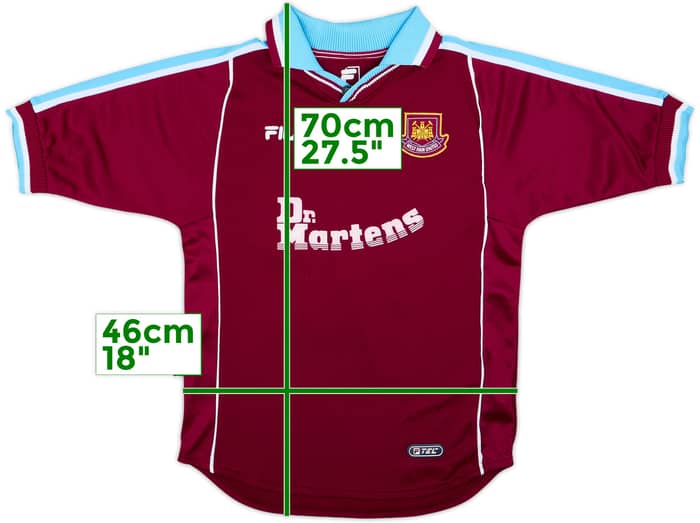 1999-01 West Ham Home Shirt Di Canio #10 - 4/10 - (XL.Boys)