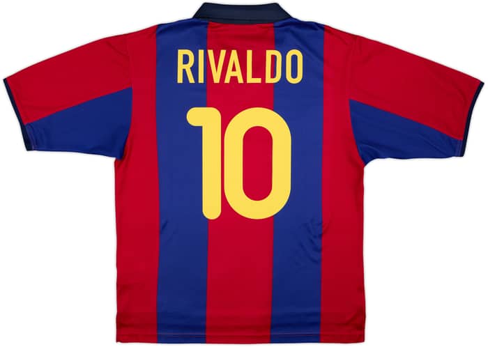 2000-01 Barcelona Basic Home Shirt Rivaldo #10 - 8/10 - (M)