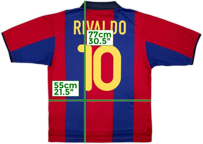 2000-01 Barcelona Basic Home Shirt Rivaldo #10 - 8/10 - (M)