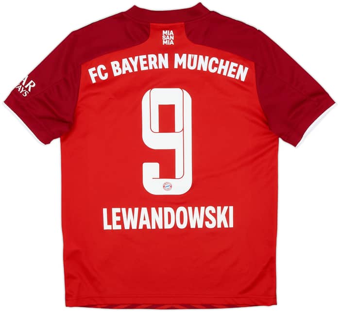2021-22 Bayern Munich Home Shirt Lewandowski #9 - 9/10 - (L.Boys)