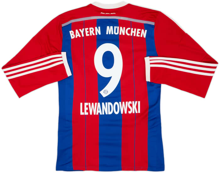 2014-15 Bayern Munich Home L/S Shirt Lewandowski #9 - 6/10 - (M)