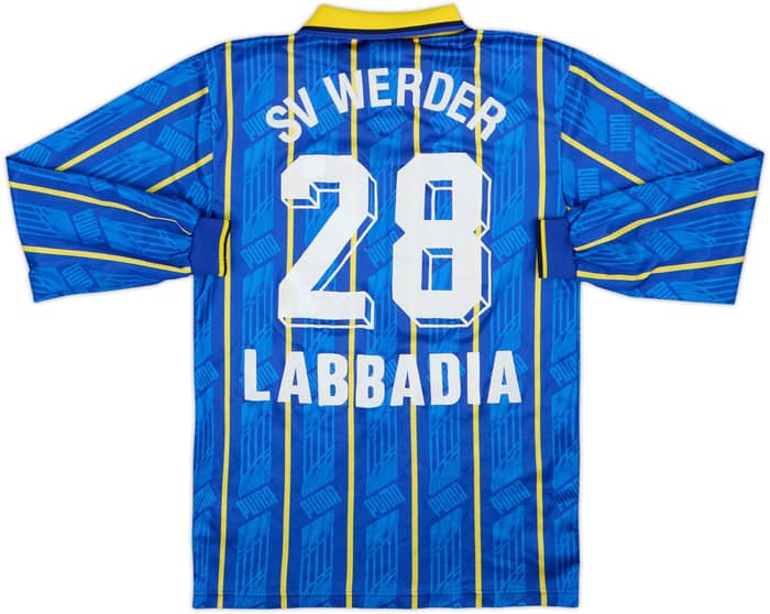 1995-96 Werder Bremen Away L/S Shirt Labbadia #28 - 8/10 - (XS)