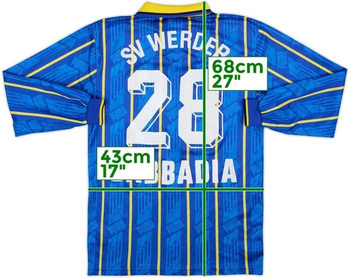 1995-96 Werder Bremen Away L/S Shirt Labbadia #28 - 8/10 - (XS)