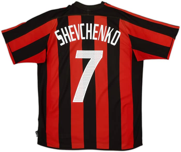 2003-04 AC Milan Home Shirt Shevchenko #7 - 6/10 - (XL.Boys)