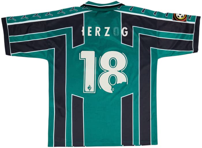 1999-00 Werder Bremen Home Shirt Herzog #18 - 4/10 - (L)