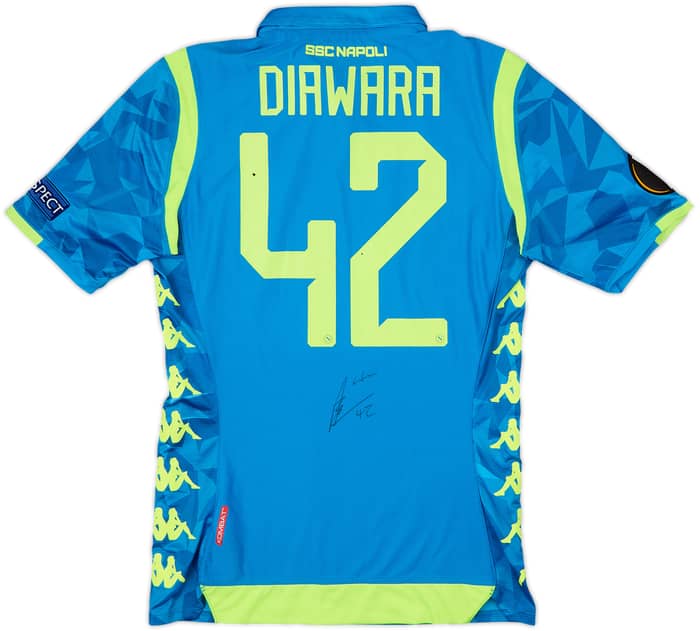 2018-19 Napoli 'Signed' Home Shirt Diawara #42 - 4/10 - (L)