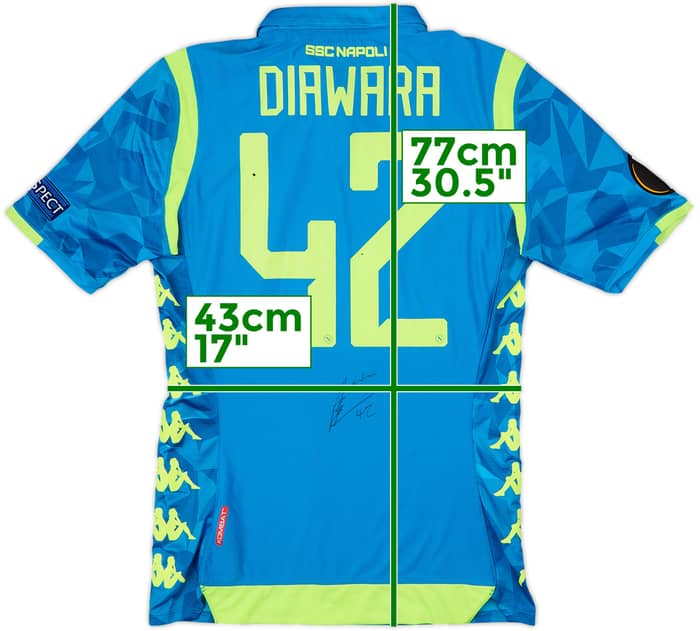 2018-19 Napoli 'Signed' Home Shirt Diawara #42 - 4/10 - (L)