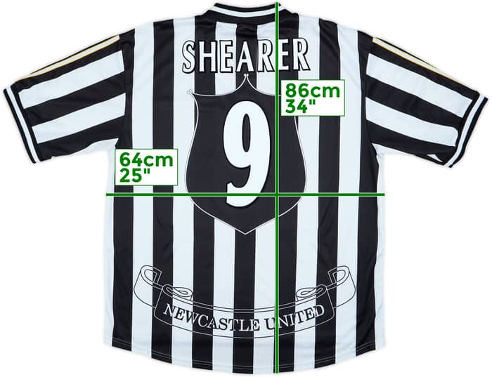 1997-99 Newcastle Home Shirt Shearer #9 - 9/10 - (XXL)