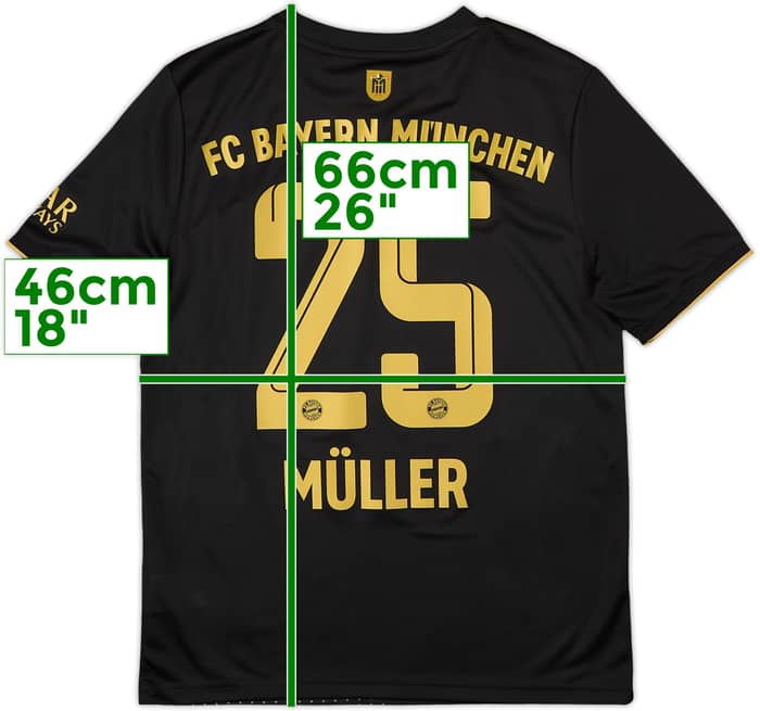 2021-22 Bayern Munich Away Shirt Muller #25 - 8/10 - (13-14 Years)