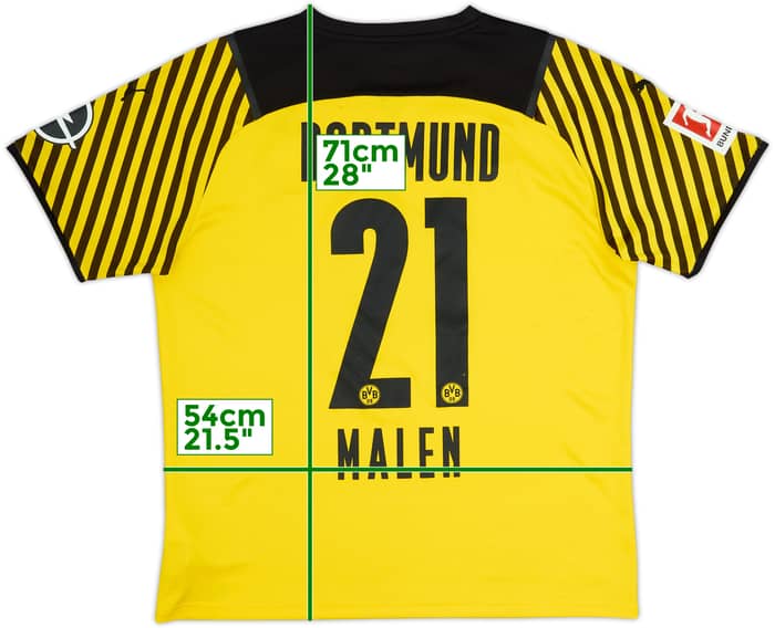 2021-22 Borussia Dortmund Home Shirt Malen #21 - 7/10 - (L)