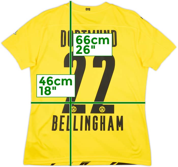 2020-21 Borussia Dortmund Home Shirt Bellingham #22 - 8/10 - (Women's M)