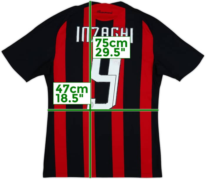 2008-09 AC Milan Home Shirt Inzaghi #9 - 5/10 - (S)