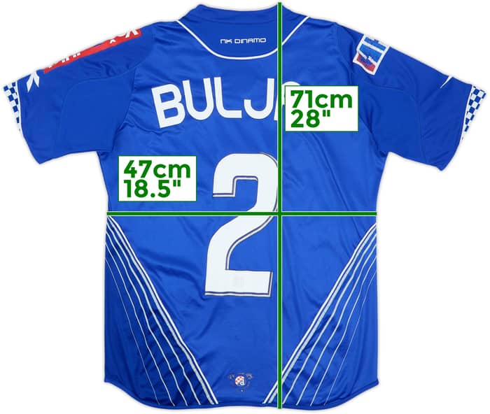 2008-09 Dinamo Zagreb Home Shirt Buljat #2 - 7/10 - (L)
