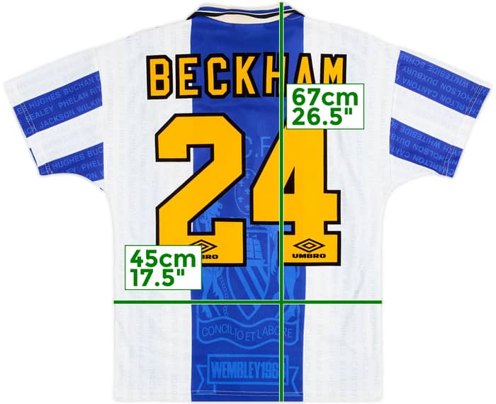1994-96 Manchester United Third Shirt Beckham #24 - 6/10 - (15-16 Years)