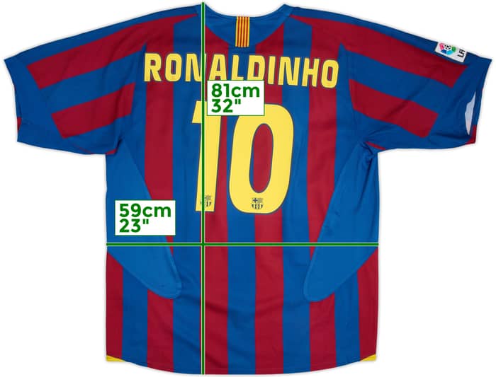 2005-06 Barcelona Home Shirt Ronaldinho #10 - 6/10 - (XL)