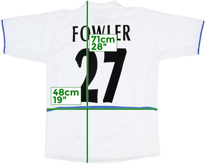 2002-03 Leeds United Home Shirt Fowler #27 - 8/10 - (13-15 Years)