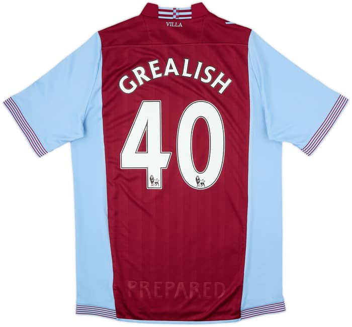 2013-14 Aston Villa Home Shirt Grealish #40 - 8/10 - (L)